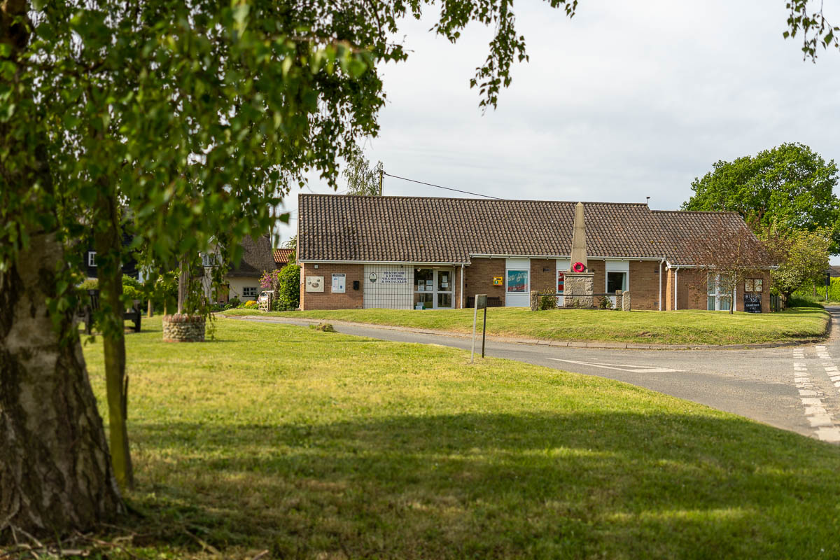 A view of Bracon Ash Village Hall from The Street