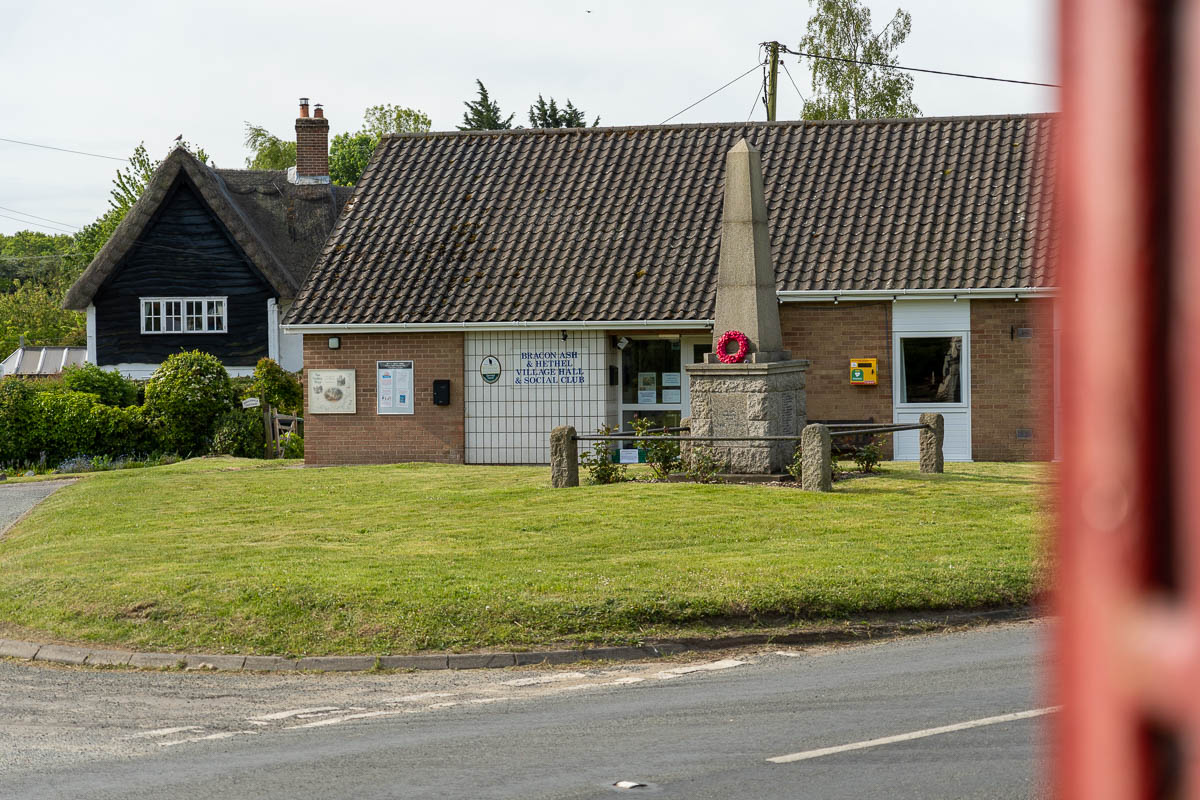A view of Bracon Ash Village Hall from The Street