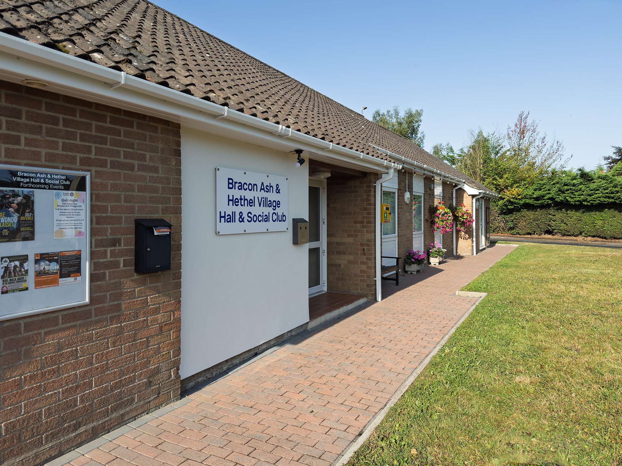 View of the front of Bracon Ash Village Hall